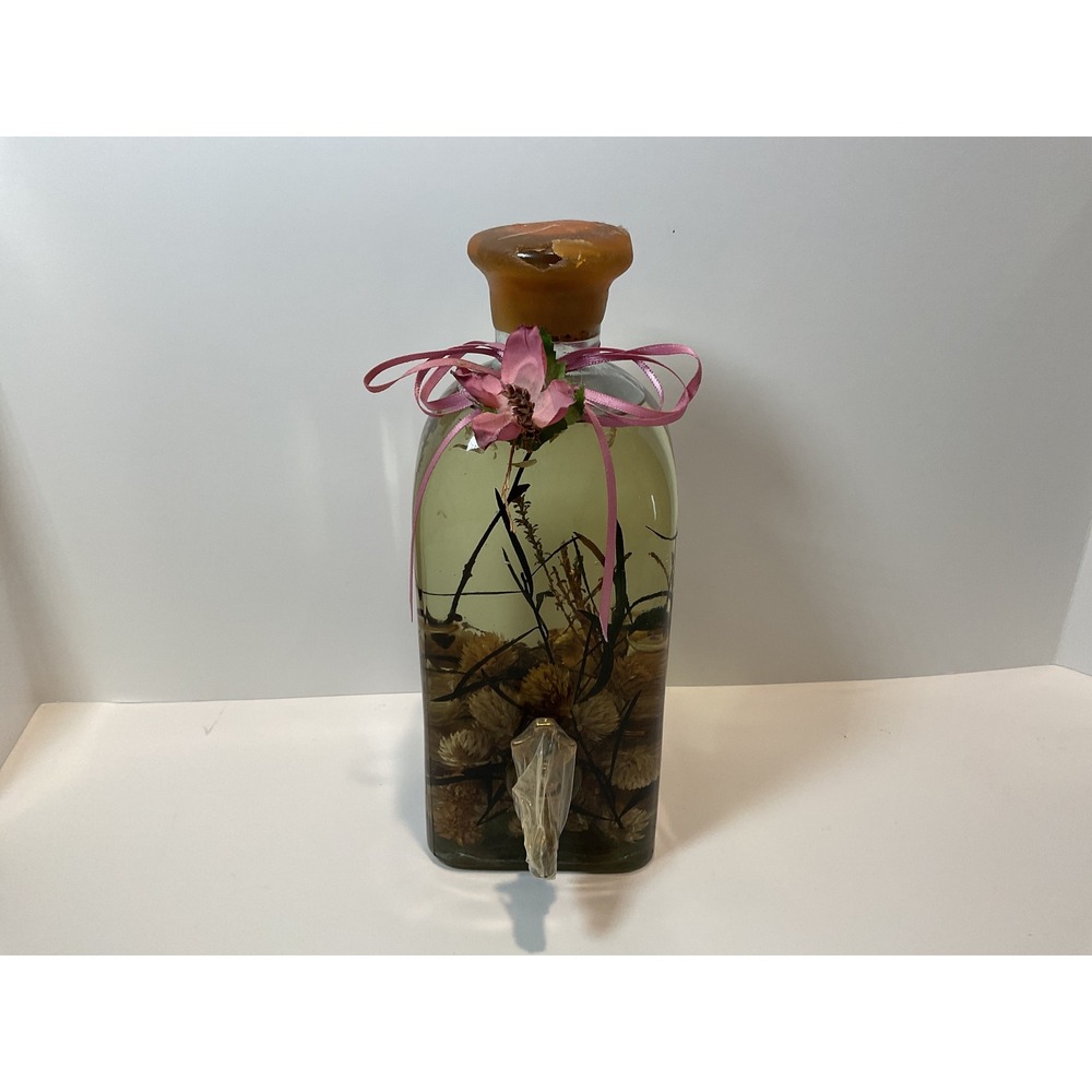 Vintage Apothecary Style Glass Bottle with Dried Botanicals‎ and Dispenser